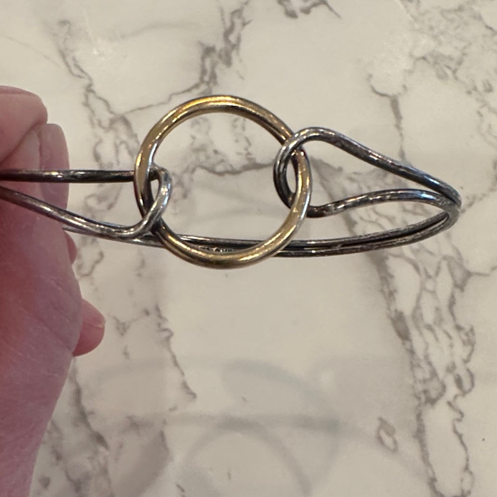 Gold and Sterling Silver Bracelet handcrafted by Ed Levin - Picture 3 of 11